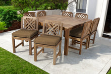 9 pc Monterey Teak Dining Set with 64" Square Dining Table