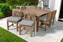 9 pc Monterey Teak Dining Set with 64" Square Dining Table