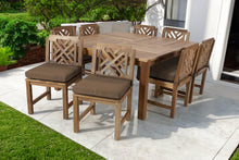 9 pc Monterey Teak Dining Set with 64" Square Dining Table