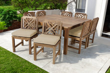 9 pc Monterey Teak Dining Set with 64" Square Dining Table