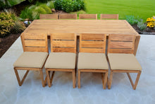 9 pc Venice Teak Armless Dining Set with 95" Rectangular Dining Table