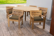 7 pc Pacific Teak Dining Set with 60" Round Dining Table