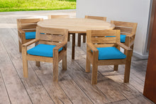 7 pc Pacific Teak Dining Set with 60" Round Dining Table