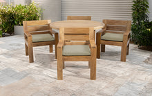 5 pc Pacific Teak Dining Set with 60" Round Dining Table - 4x Arm