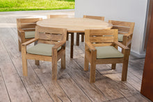 7 pc Pacific Teak Dining Set with 60" Round Dining Table