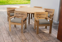 7 pc Pacific Teak Dining Set with 60" Round Dining Table