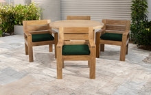 5 pc Pacific Teak Dining Set with 60" Round Dining Table - 4x Arm