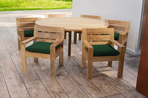 7 pc Pacific Teak Dining Set with 60" Round Dining Table