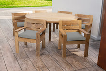 7 pc Pacific Teak Dining Set with 60" Round Dining Table