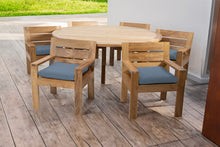 7 pc Pacific Teak Dining Set with 60" Round Dining Table