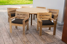 7 pc Pacific Teak Dining Set with 60" Round Dining Table
