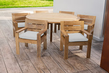 7 pc Pacific Teak Dining Set with 60" Round Dining Table