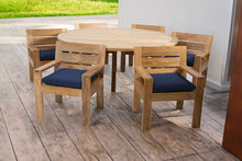 7 pc Pacific Teak Dining Set with 60" Round Dining Table