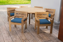 7 pc Pacific Teak Dining Set with 60" Round Dining Table