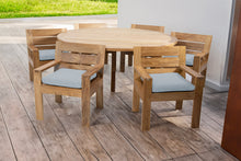 7 pc Pacific Teak Dining Set with 60" Round Dining Table