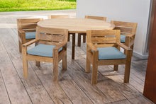 7 pc Pacific Teak Dining Set with 60" Round Dining Table