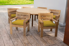 7 pc Pacific Teak Dining Set with 60" Round Dining Table