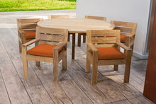 7 pc Pacific Teak Dining Set with 60" Round Dining Table