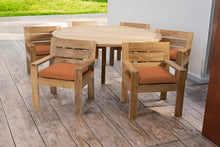 7 pc Pacific Teak Dining Set with 60" Round Dining Table