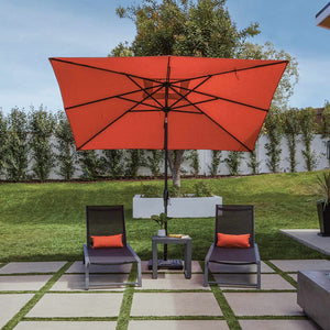 Treasure Garden Aluminum 8'x10'Rectangular Crank Lift Auto Tilt Umbrel – Willow Creek Designs