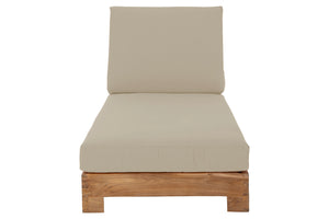 Set of 2 Pacific Teak Outdoor Chaise Lounger. Sunbrella Cushion.