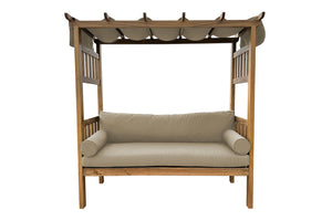 Huntington Teak Arbor Bench. Sunbrella Cushion.