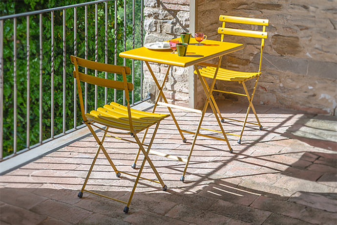 3 pc EMU Arc en Ciel Bistro Set with Folding Chairs and Table