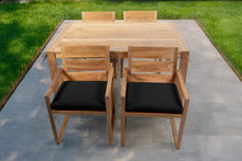 5 pc Venice Teak Arm Dining Set with 59" Rectangular Dining Table