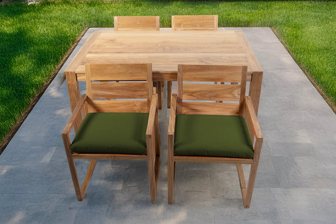 5 pc Venice Teak Arm Dining Set with 59