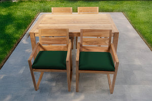 5 pc Venice Teak Arm Dining Set with 59" Rectangular Dining Table