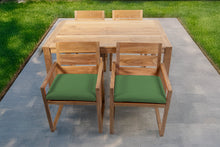 5 pc Venice Teak Arm Dining Set with 59" Rectangular Dining Table