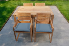 5 pc Venice Teak Arm Dining Set with 59" Rectangular Dining Table