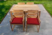 5 pc Venice Teak Arm Dining Set with 59" Rectangular Dining Table