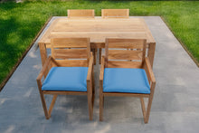 5 pc Venice Teak Arm Dining Set with 59" Rectangular Dining Table
