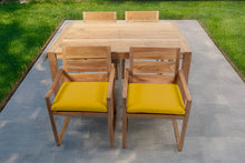 5 pc Venice Teak Arm Dining Set with 59" Rectangular Dining Table