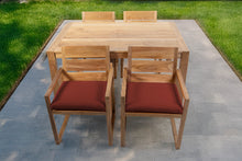 5 pc Venice Teak Arm Dining Set with 59" Rectangular Dining Table