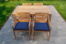 5 pc Venice Teak Arm Dining Set with 59" Rectangular Dining Table