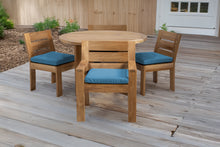 5 pc Pacific Teak Dining Set with 48" Round Dining Table - 2x Arm + 2x Armless
