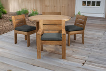 5 pc Pacific Teak Dining Set with 48" Round Dining Table - 2x Arm + 2x Armless