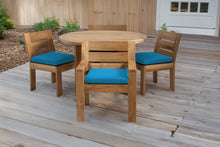 5 pc Pacific Teak Dining Set with 48" Round Dining Table - 2x Arm + 2x Armless