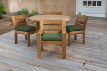 5 pc Pacific Teak Dining Set with 48" Round Dining Table - 2x Arm + 2x Armless