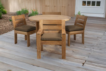 5 pc Pacific Teak Dining Set with 48" Round Dining Table - 2x Arm + 2x Armless