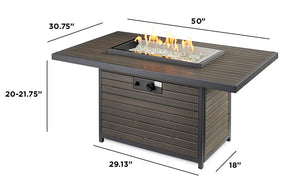 Outdoor Greatroom BRK-1224 Brooks Rectangular Gas Fire Pit Table