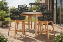 5 pc Beverly Rope & Teak Bar Set with 40" Round Bar Table