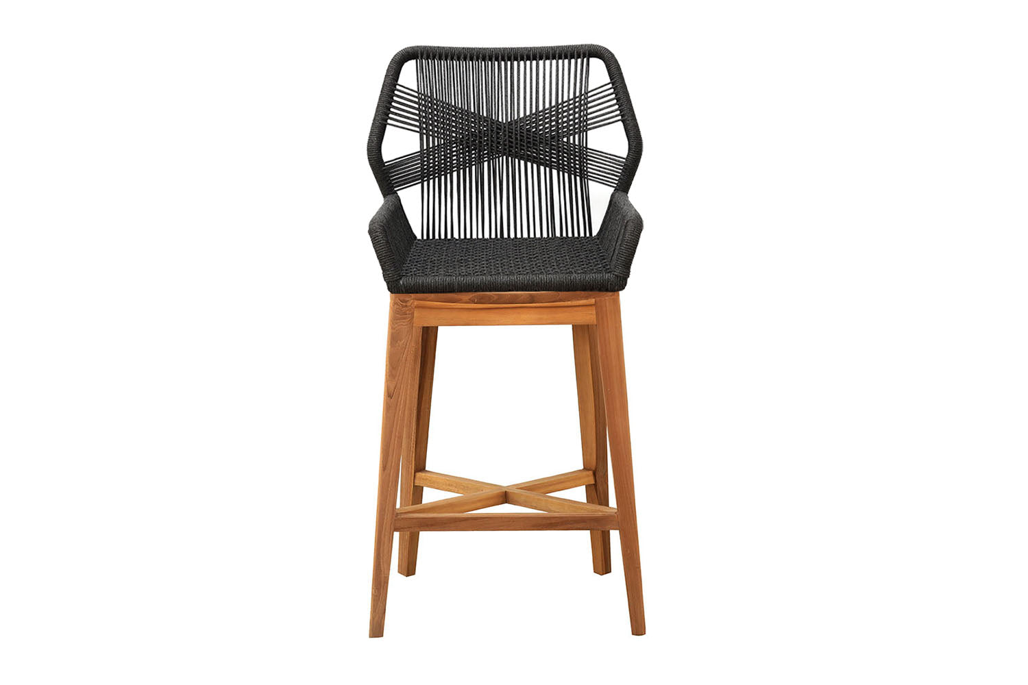 Set of 2 Beverly Rope & Teak Outdoor Bar Stool – Willow Creek Designs