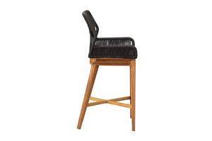 Beverly Rope & Teak Outdoor Bar Stool