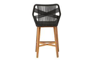 Beverly Rope & Teak Outdoor Bar Stool