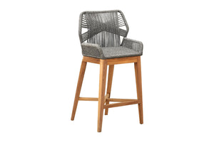 Beverly Rope & Teak Outdoor Bar Stool