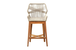 Beverly Rope & Teak Outdoor Bar Stool