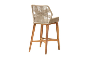 Beverly Rope & Teak Outdoor Bar Stool